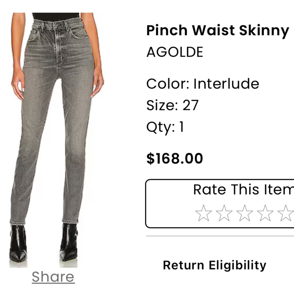 AGOLDE Gray Wash Jeans